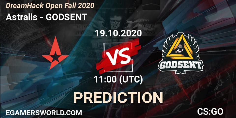 Pronóstico Astralis - GODSENT. 19.10.2020 at 11:00, Counter-Strike (CS2), DreamHack Open Fall 2020
