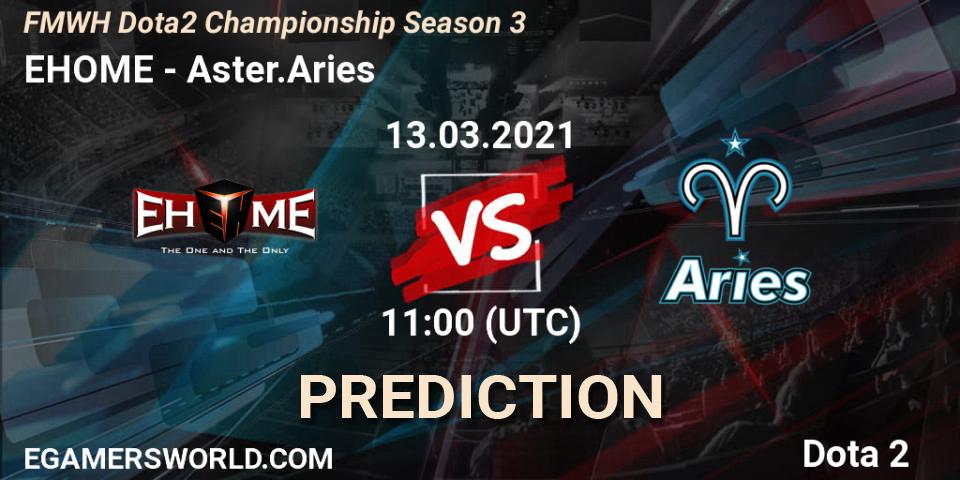 Pronóstico EHOME - Aster.Aries. 08.03.2021 at 11:20, Dota 2, FMWH Dota2 Championship Season 3