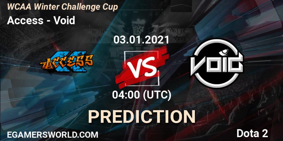 Pronóstico Access - Void. 03.01.21, Dota 2, WCAA Winter Challenge Cup
