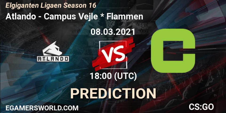 Pronóstico Atlando - Campus Vejle * Flammen. 08.03.2021 at 18:00, Counter-Strike (CS2), Elgiganten Ligaen Season 16