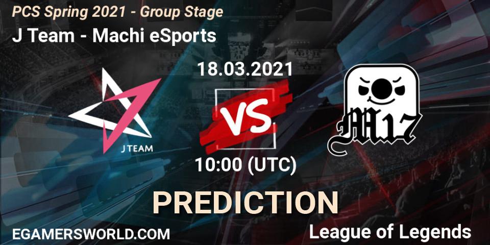 Pronóstico J Team - Machi eSports. 18.03.2021 at 10:00, LoL, PCS Spring 2021 - Group Stage