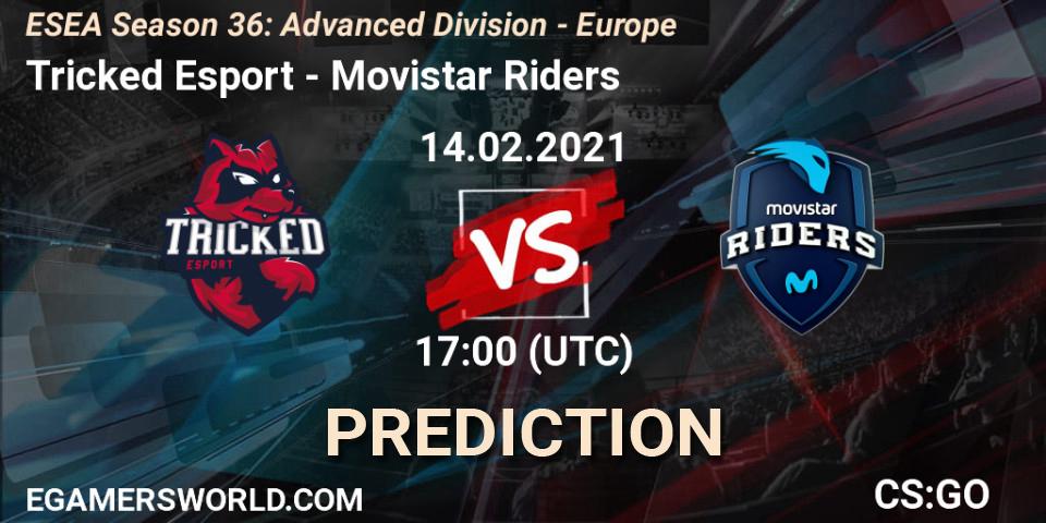 Pronóstico Tricked Esport - Movistar Riders. 14.02.21, CS2 (CS:GO), ESEA Season 36: Europe - Advanced Division