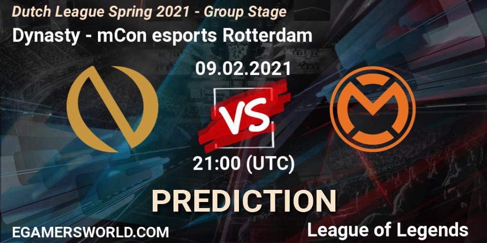 Pronóstico Dynasty - mCon esports Rotterdam. 09.02.2021 at 21:00, LoL, Dutch League Spring 2021 - Group Stage