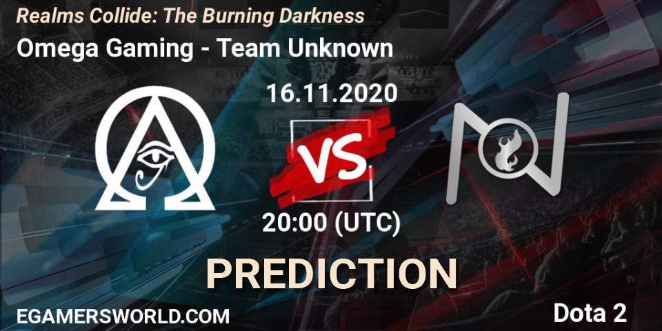 Pronóstico Omega Gaming - Team Unknown. 16.11.2020 at 20:15, Dota 2, Realms Collide: The Burning Darkness