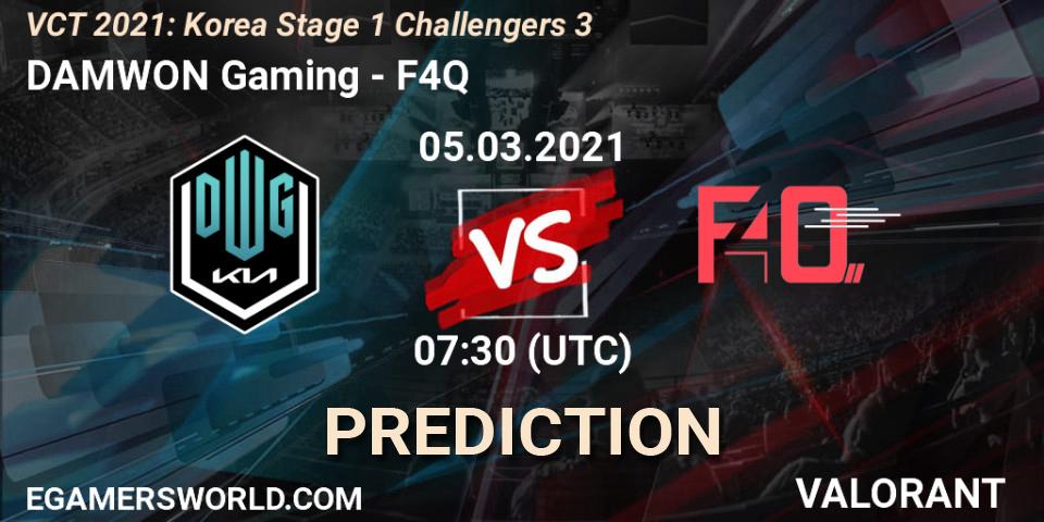 Pronóstico DAMWON Gaming - F4Q. 05.03.2021 at 07:30, VALORANT, VCT 2021: Korea Stage 1 Challengers 3