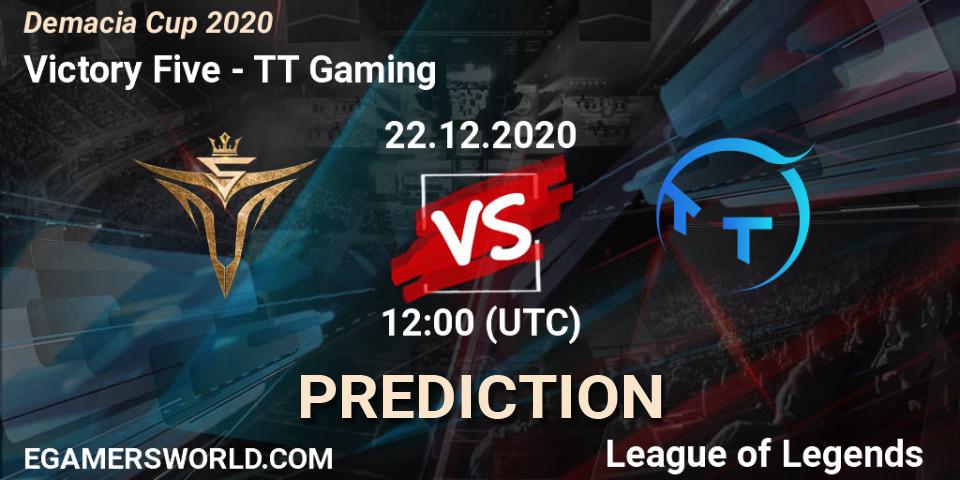 Pronóstico Victory Five - TT Gaming. 22.12.2020 at 12:00, LoL, Demacia Cup 2020