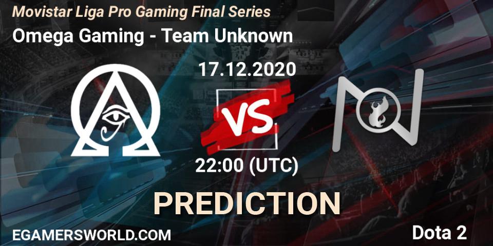 Pronóstico Omega Gaming - Team Unknown. 17.12.2020 at 22:25, Dota 2, Movistar Liga Pro Gaming Final Series