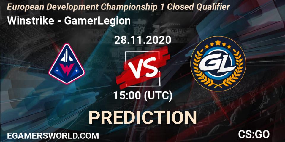 Pronóstico Winstrike - GamerLegion. 28.11.20, CS2 (CS:GO), European Development Championship 1 Closed Qualifier