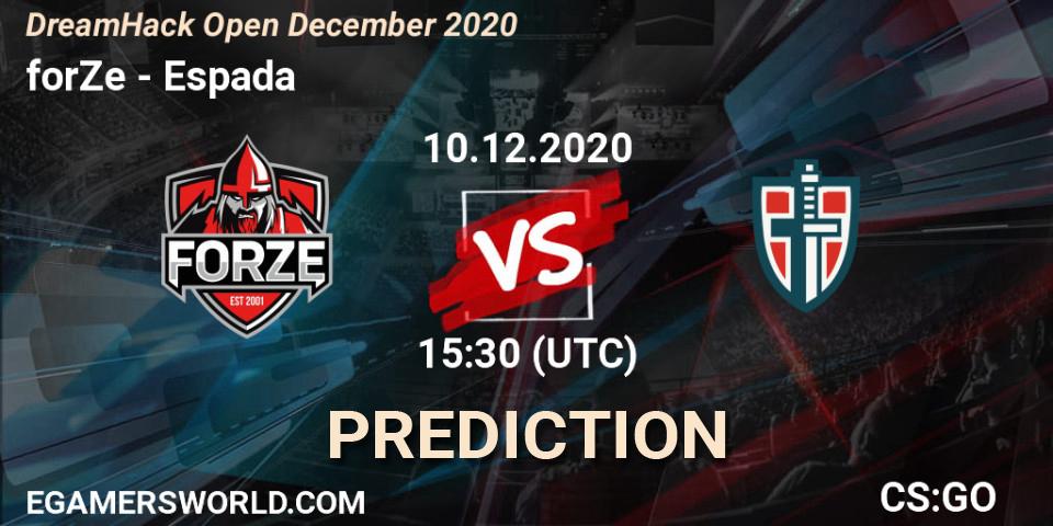 Pronóstico forZe - Espada. 10.12.2020 at 15:10, Counter-Strike (CS2), DreamHack Open December 2020