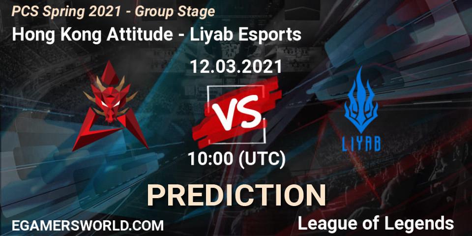 Pronóstico Hong Kong Attitude - Liyab Esports. 12.03.2021 at 10:00, LoL, PCS Spring 2021 - Group Stage