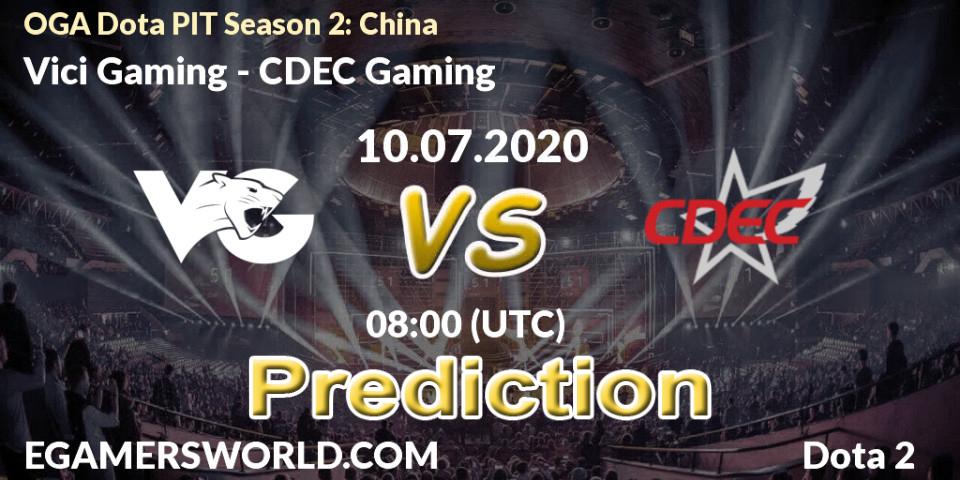 Pronóstico Vici Gaming - CDEC Gaming. 10.07.2020 at 08:00, Dota 2, OGA Dota PIT Season 2: China