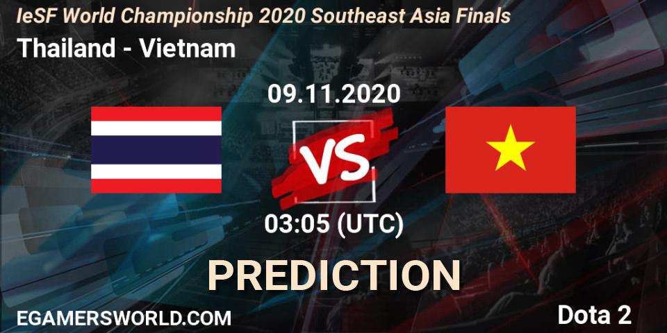 Pronóstico Thailand - Vietnam. 09.11.2020 at 03:20, Dota 2, IeSF World Championship 2020 Southeast Asia Finals