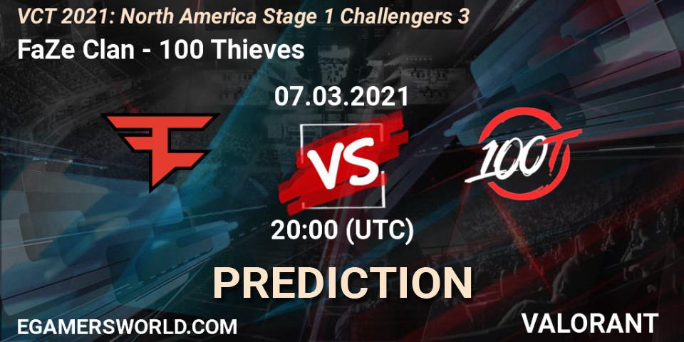 Pronóstico FaZe Clan - 100 Thieves. 07.03.2021 at 20:00, VALORANT, VCT 2021: North America Stage 1 Challengers 3