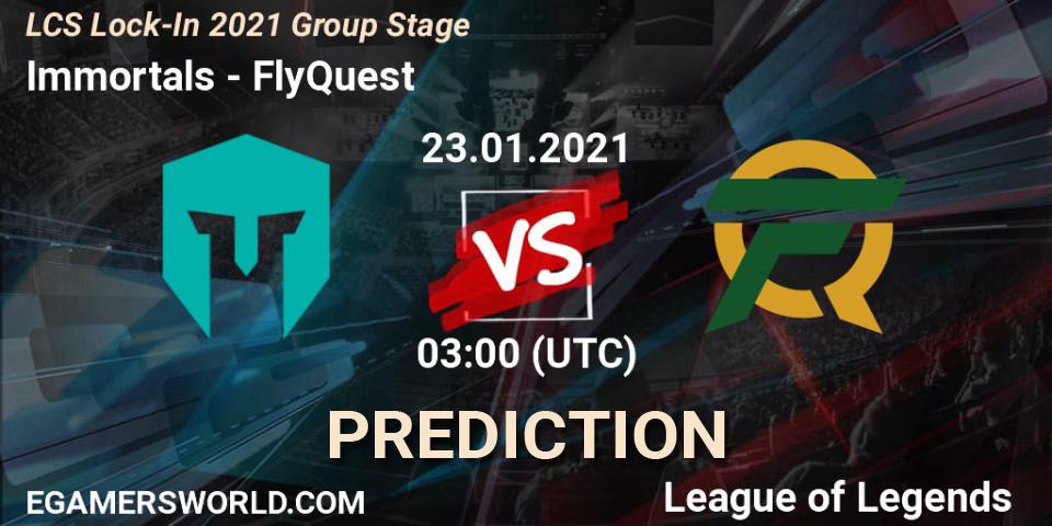 Pronóstico Immortals - FlyQuest. 23.01.21, LoL, LCS Lock-In 2021 Group Stage