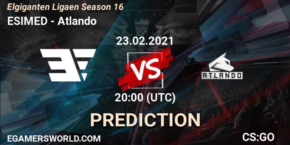 Pronóstico ESIMED - Atlando. 23.02.2021 at 20:00, Counter-Strike (CS2), Elgiganten Ligaen Season 16