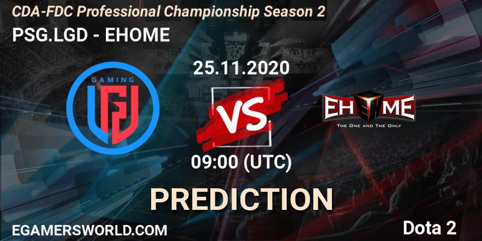 Pronóstico PSG.LGD - EHOME. 25.11.2020 at 09:02, Dota 2, CDA-FDC Professional Championship Season 2