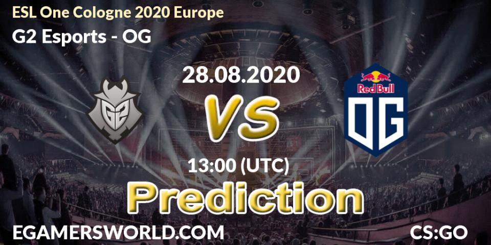 Pronóstico G2 Esports - OG. 28.08.2020 at 13:00, Counter-Strike (CS2), ESL One Cologne 2020 Europe
