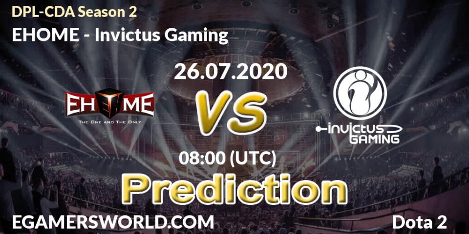 Pronóstico EHOME - Invictus Gaming. 26.07.2020 at 08:00, Dota 2, DPL-CDA Professional League Season 2