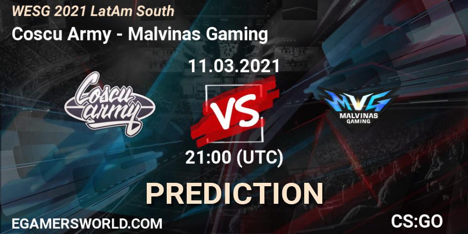 Pronóstico Coscu Army - Malvinas Gaming. 11.03.2021 at 21:00, Counter-Strike (CS2), WESG 2021 LatAm South