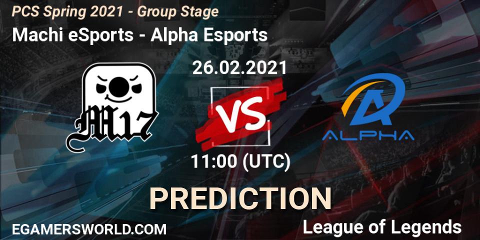 Pronóstico Machi eSports - Alpha Esports. 26.02.2021 at 10:00, LoL, PCS Spring 2021 - Group Stage