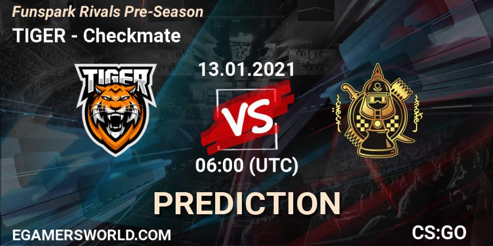 Pronóstico TIGER - Checkmate. 13.01.2021 at 06:00, Counter-Strike (CS2), Funspark Rivals Pre-Season