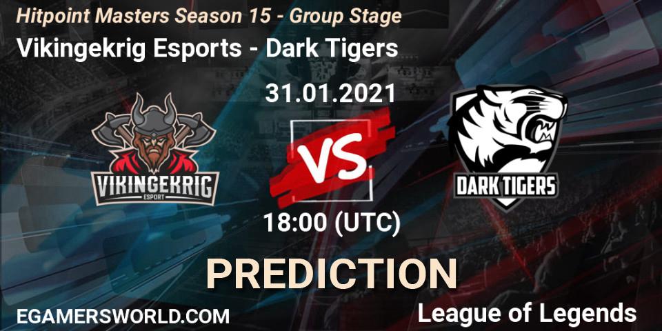 Pronóstico Vikingekrig Esports - Dark Tigers. 31.01.2021 at 18:00, LoL, Hitpoint Masters Season 15 - Group Stage