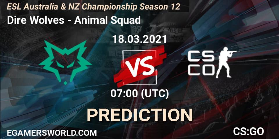 Pronóstico Dire Wolves - Animal Squad. 18.03.2021 at 07:00, Counter-Strike (CS2), ESL Australia & NZ Championship Season 12