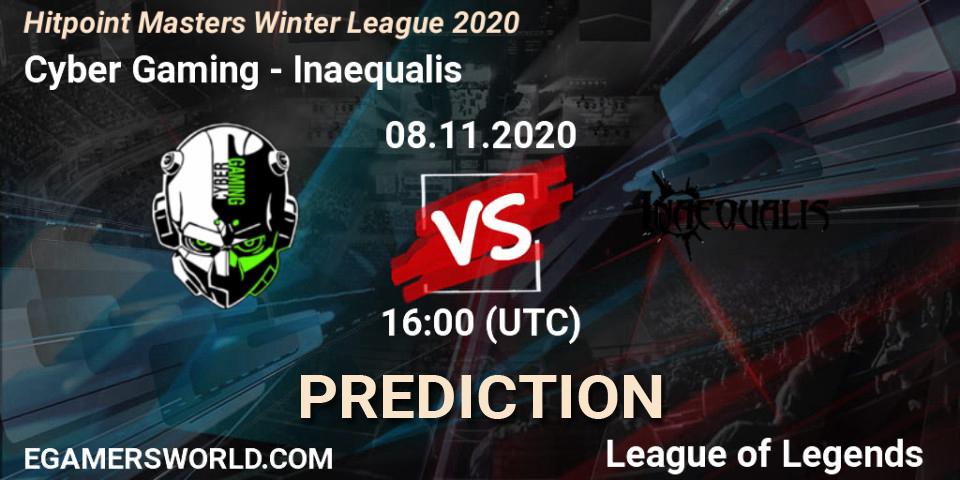 Pronóstico Cyber Gaming - Inaequalis. 08.11.2020 at 16:00, LoL, Hitpoint Masters Winter League 2020