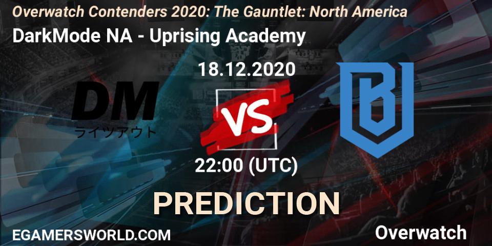Pronóstico DarkMode NA - Uprising Academy. 18.12.20, Overwatch, Overwatch Contenders 2020: The Gauntlet: North America
