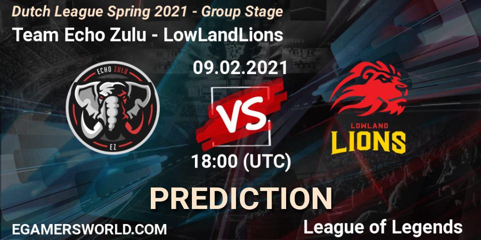 Pronóstico Team Echo Zulu - LowLandLions. 09.02.2021 at 18:00, LoL, Dutch League Spring 2021 - Group Stage