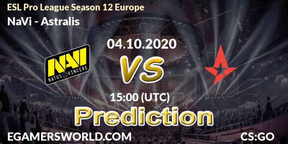 Pronóstico NaVi - Astralis. 04.10.2020 at 15:00, Counter-Strike (CS2), ESL Pro League Season 12 Europe