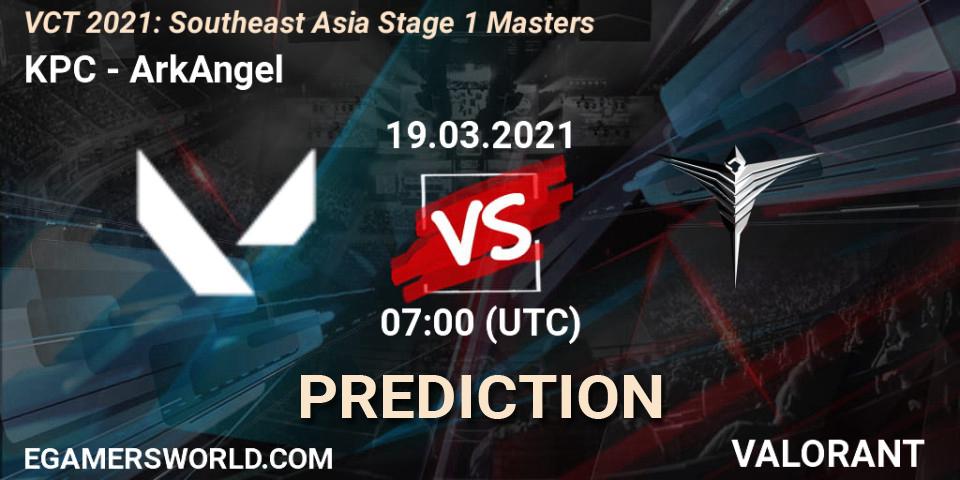 Pronóstico KPC - ArkAngel. 19.03.2021 at 07:00, VALORANT, VCT 2021: Southeast Asia Stage 1 Masters