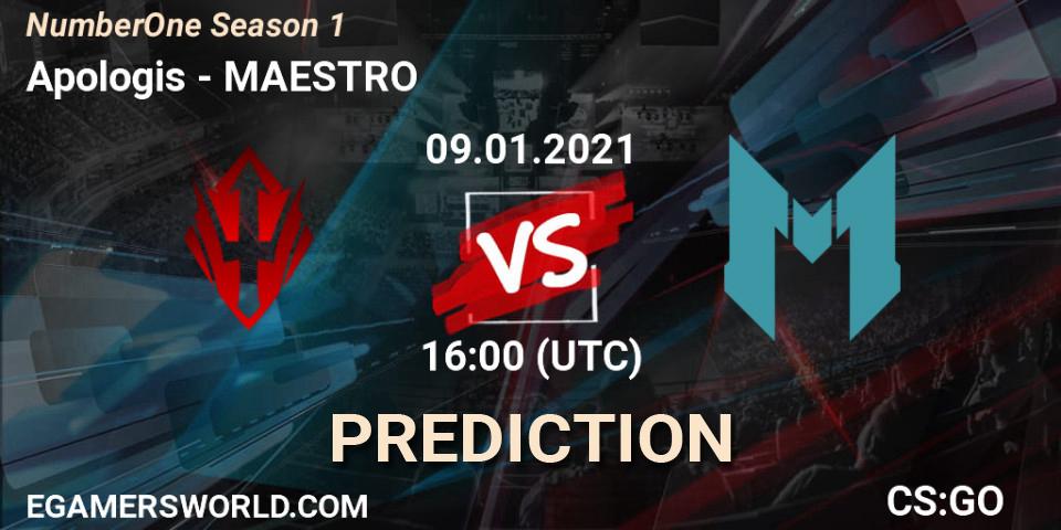 Pronóstico Apologis - MAESTRO. 09.01.2021 at 16:00, Counter-Strike (CS2), NumberOne Season 1