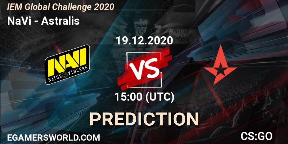 Pronóstico NaVi - Astralis. 19.12.2020 at 15:00, Counter-Strike (CS2), IEM Global Challenge 2020