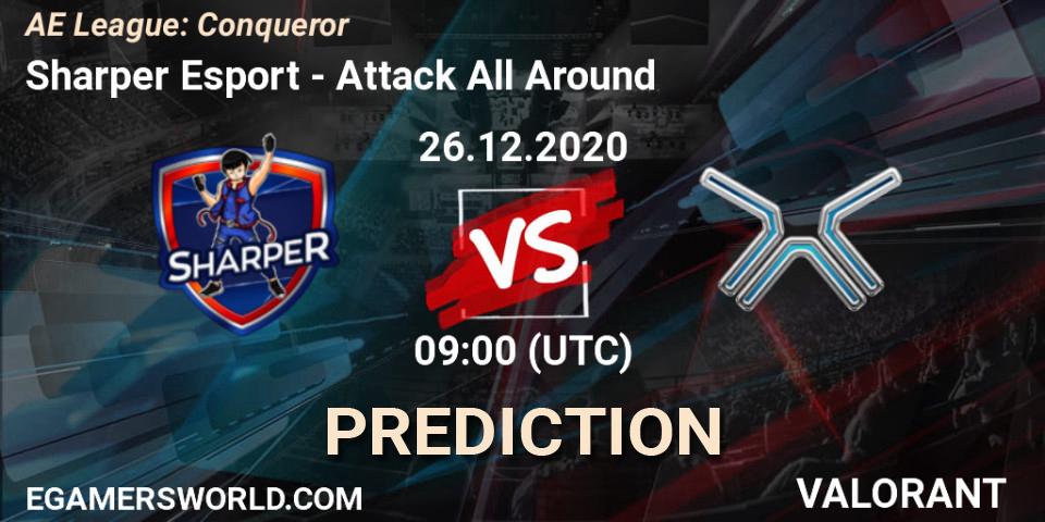 Pronóstico Sharper Esport - Attack All Around. 26.12.2020 at 09:00, VALORANT, AE League: Conqueror