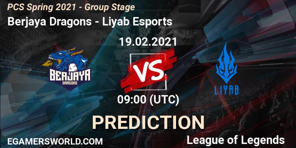 Pronóstico Berjaya Dragons - Liyab Esports. 19.02.2021 at 09:00, LoL, PCS Spring 2021 - Group Stage