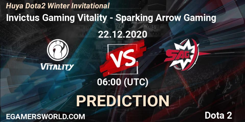 Pronóstico Invictus Gaming Vitality - Sparking Arrow Gaming. 22.12.2020 at 06:08, Dota 2, Huya Dota2 Winter Invitational
