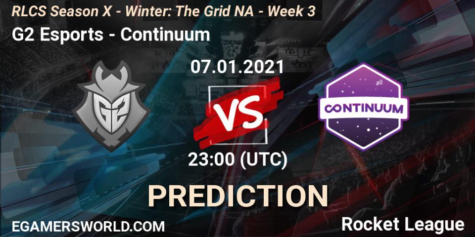 Pronóstico G2 Esports - Continuum. 14.01.2021 at 23:00, Rocket League, RLCS Season X - Winter: The Grid NA - Week 3