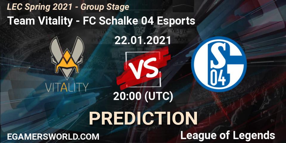 Pronóstico Team Vitality - FC Schalke 04 Esports. 22.01.21, LoL, LEC Spring 2021 - Group Stage