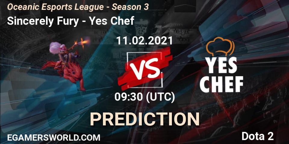 Pronóstico Sincerely Fury - Yes Chef. 11.02.2021 at 09:38, Dota 2, Oceanic Esports League - Season 3