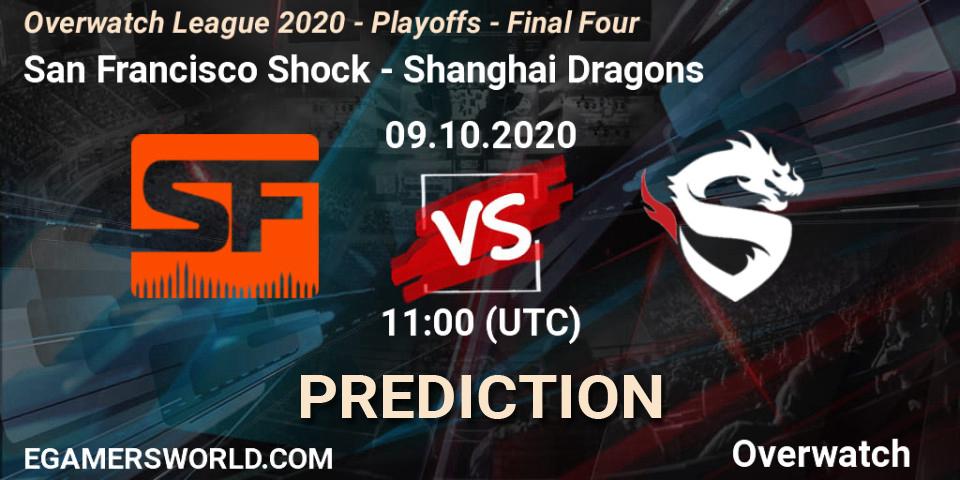 Pronóstico San Francisco Shock - Shanghai Dragons. 09.10.2020 at 09:00, Overwatch, Overwatch League 2020 - Playoffs - Final Four