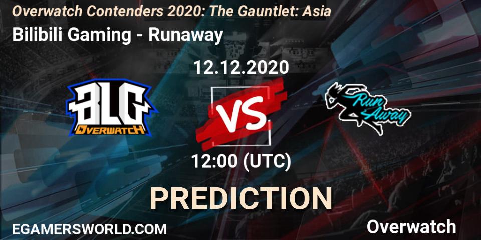 Pronóstico Bilibili Gaming - Runaway. 12.12.2020 at 10:40, Overwatch, Overwatch Contenders 2020: The Gauntlet: Asia