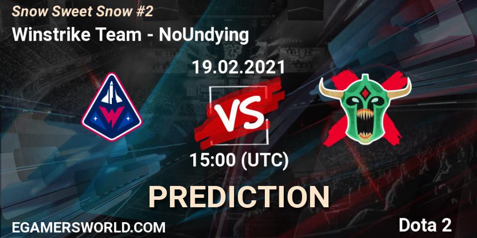 Pronóstico Winstrike Team - NoUndying. 19.02.2021 at 15:41, Dota 2, Snow Sweet Snow #2