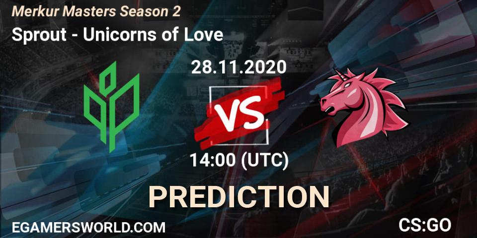 Pronóstico Sprout - Unicorns of Love. 28.11.2020 at 14:00, Counter-Strike (CS2), Merkur Masters Season 2