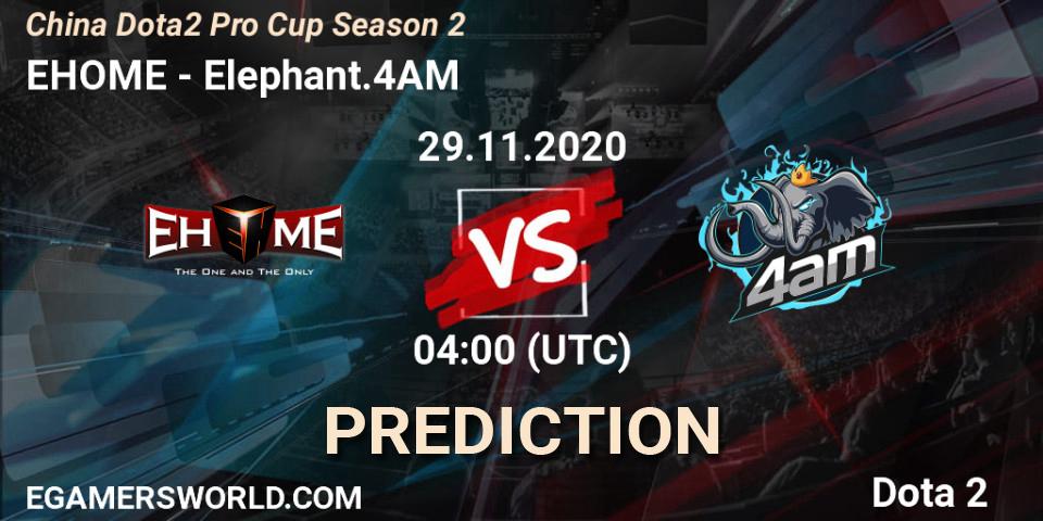 Pronóstico EHOME - Elephant.4AM. 29.11.2020 at 04:23, Dota 2, China Dota2 Pro Cup Season 2