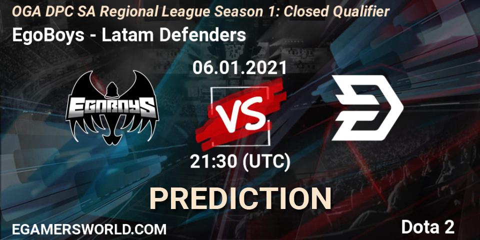 Pronóstico EgoBoys - Latam Defenders. 06.01.2021 at 21:30, Dota 2, DPC 2021: Season 1 - South America Closed Qualifier