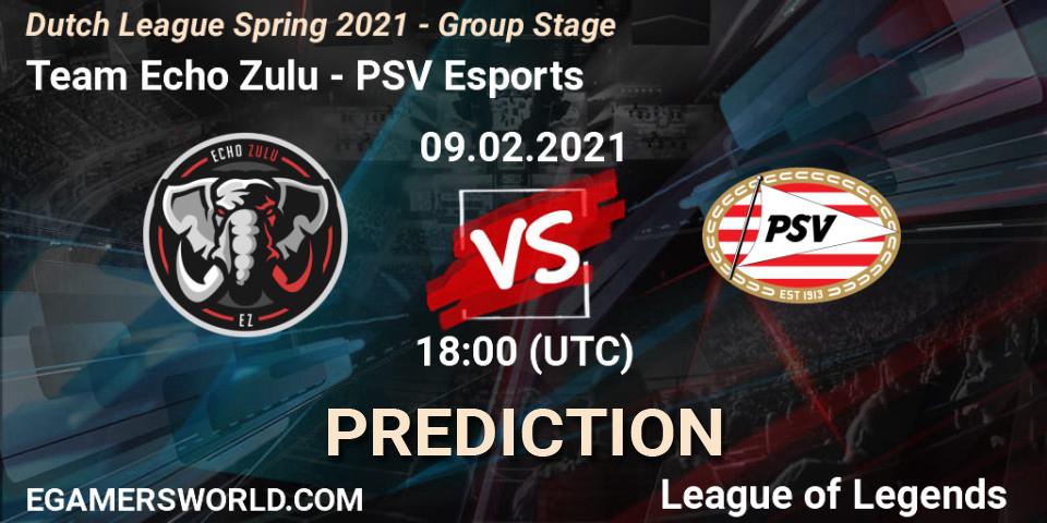 Pronóstico Team Echo Zulu - PSV Esports. 09.02.2021 at 20:00, LoL, Dutch League Spring 2021 - Group Stage