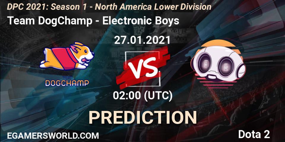 Pronóstico Team DogChamp - Electronic Boys. 01.02.2021 at 02:06, Dota 2, DPC 2021: Season 1 - North America Lower Division