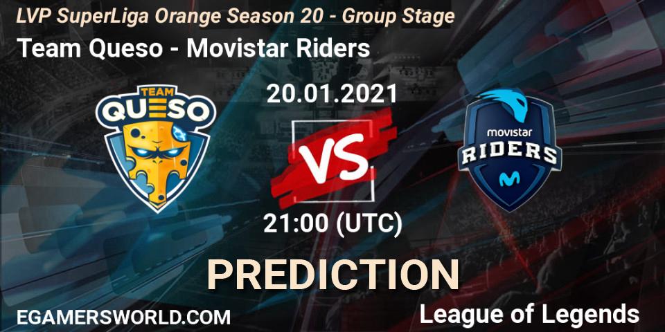 Pronóstico Team Queso - Movistar Riders. 20.01.2021 at 21:00, LoL, LVP SuperLiga Orange Season 20 - Group Stage