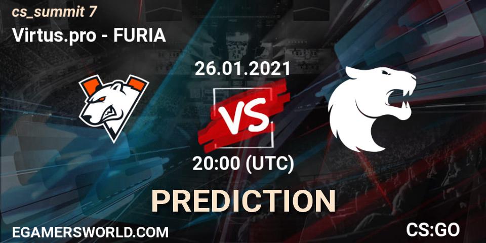 Pronóstico Virtus.pro - FURIA. 26.01.2021 at 20:00, Counter-Strike (CS2), cs_summit 7